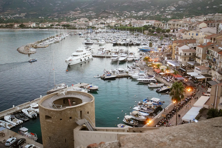 Le port de Calvi et ses bateaux au pied de la citadelle