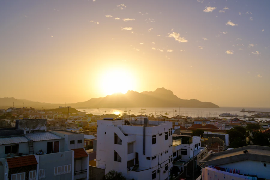 Mindelo au coucher du soleil
