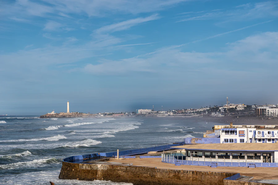 Le front de mer de Casablanca face à l'Atlantique