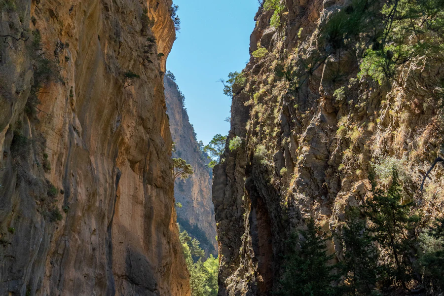 Les parois resserrées des gorges de Samaria