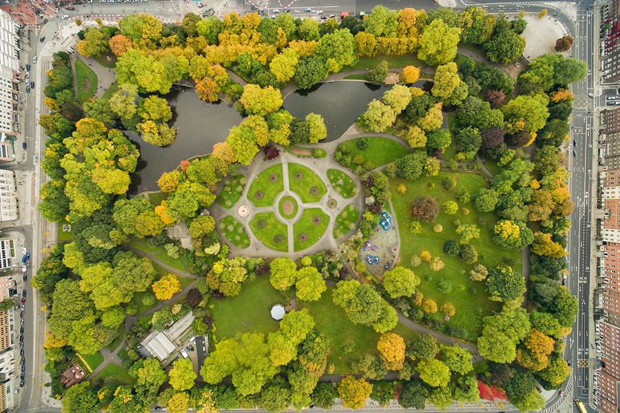 St Stephen's Green vu du ciel
