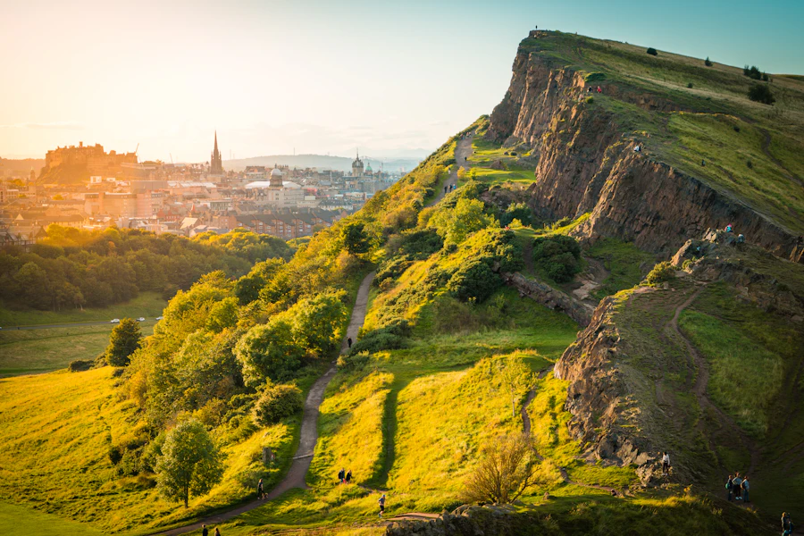 Les pentes d'Arthur's Seat au coucher du soleil