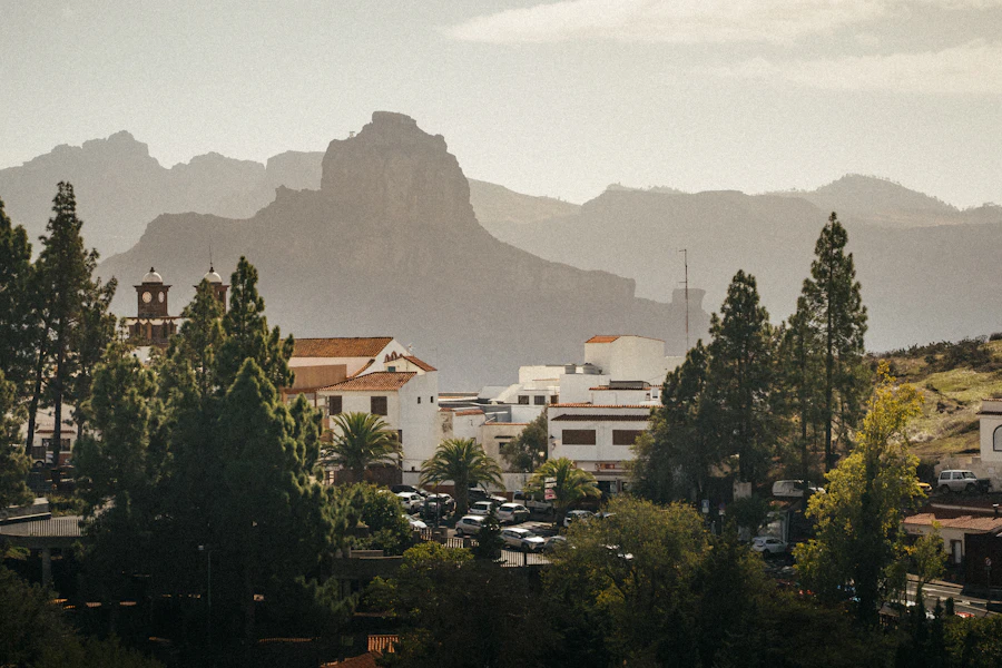 Le village de Tejeda au milieu des montagnes