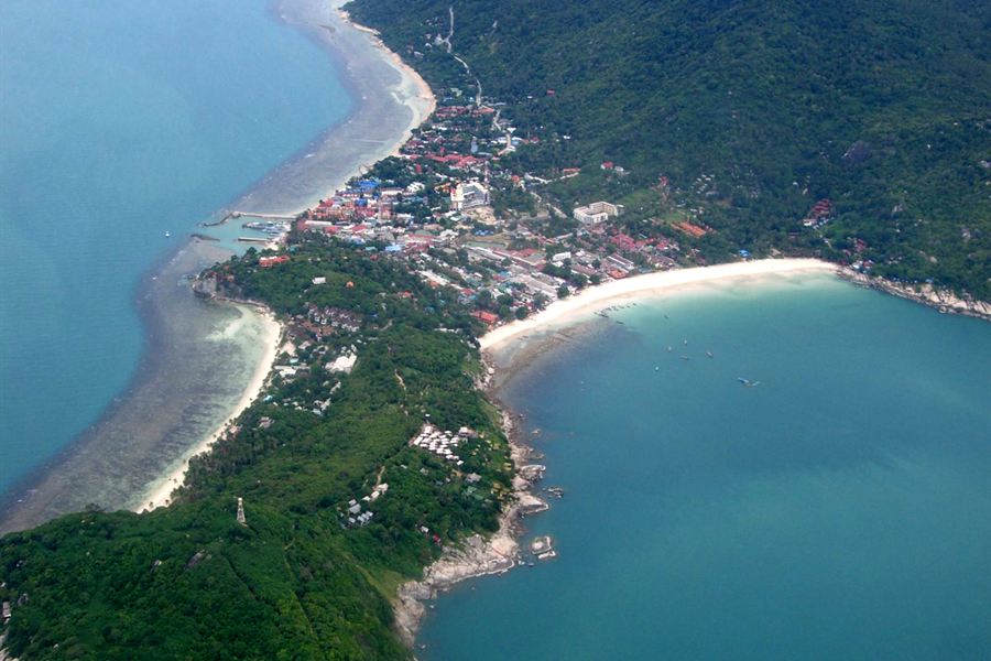 La presqu'île de Haad Rin vue du ciel