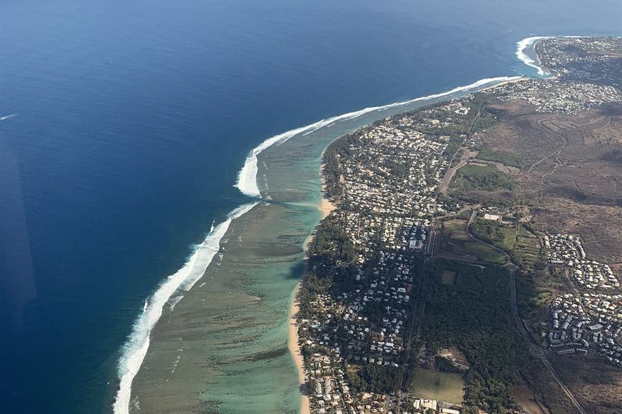 Le lagon de l'Ermitage vu du ciel