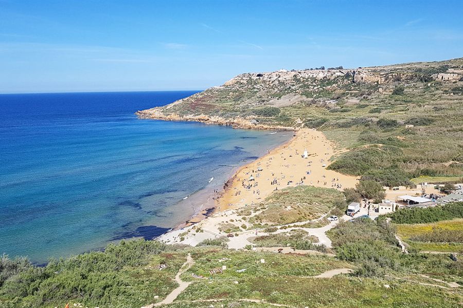 La baie de Ramla à Gozo