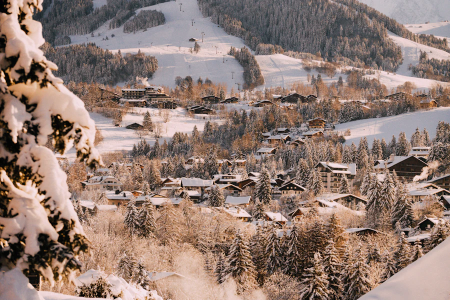 Le village de Megève sous la neige