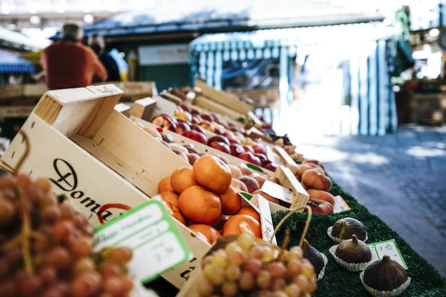 Un étal de fruits au Viktualienmarkt