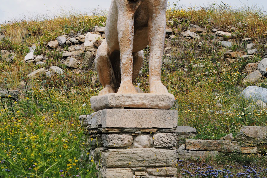 Un des lions de marbre de Délos