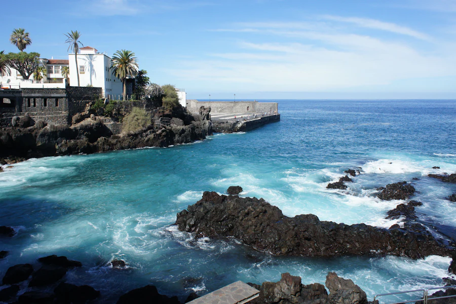 La côte rocheuse et la mer à Puerto de la Cruz
