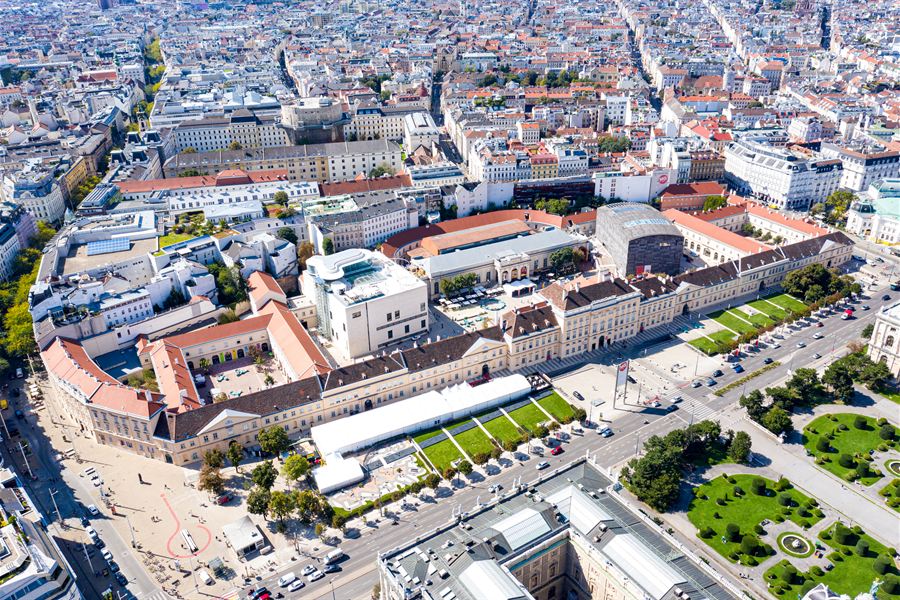 Le quartier des musées vu du ciel