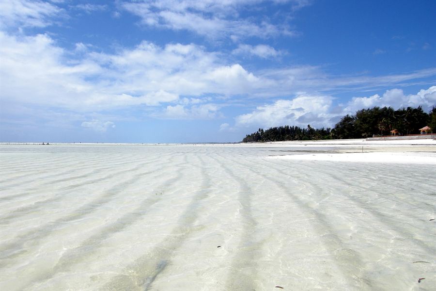 La plage de Paje à marée basse